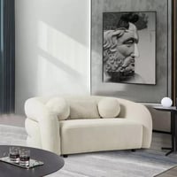 كنبة لونا قماش بمقعدين مع ثلاثة وسائد 2 دائرية 1 م...