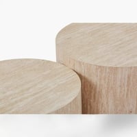 طقم طاولات قهوة مستديرة قطعتان ألواح ليفية متوسطة...