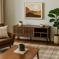 طاولة تلفزيون عصرية بتصميم انيق بطول 140 سم-لون بن...