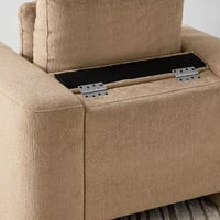 كنبة مفردة زافورا بمساند ذراعين مع وسادة قماش بوكي...