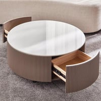 طقم طاولات قهوة دارڤيلّا من الحجر الملبد قطعتين قا...