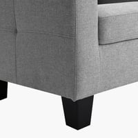 كنبة ايلما 3 مقاعد قماش لون رمادي بارجل بلاستيك مت...