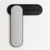 مرايا بيضاوى مع علاقة ملابس من ڤيو - لون أسود