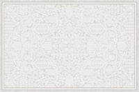 سجادة ورد أورورا لون بيج و أبيض بتصميم راقي