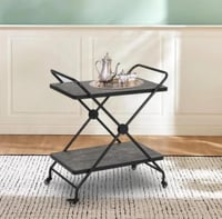 عربه تقديم بتصميم عملي ومميز خشب دورين لون رمادي م...