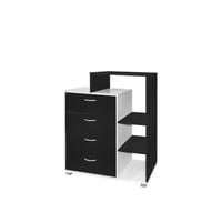 خزانة تنظيم أحذية خشبي-اسود وابيض