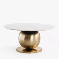 طاولة قهوة بفيررينا سطح من الرخام الأصلي ابيض بقاع...