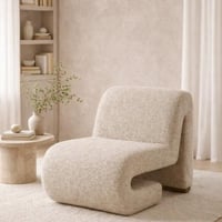 كرسي استرخاء إلمارا مودرن منحني بقماش نسيجي فاخر ب...