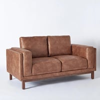 كنبة قماش بمقعدين بتصميم فاخر لون بني فاتح من بيتش...