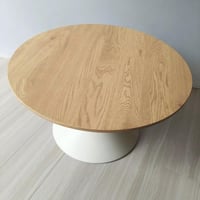 طقم طاولة قهوة ميلريفا مستديرة قطعتين سطح خشب هندس...