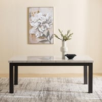 طقم طاولة سفرة بسطح رخامي 8 مقاعد من مجموعة “لافين...