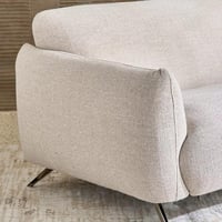 كنبة زارِيلا مقعدين و 3 وسائد قماش لون كريمي بارجل...