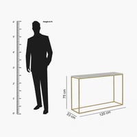 كونسول تورين بسطح من الرخام و قاعدة معدن ذهبي مقاس...