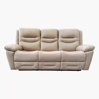 كرسي استرخاء فورما من الجلد الصناعي لون بيج 3 مقاع...