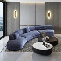 كنبة زاوية مورلا دائري على شكل حرف U قماش شانيل مت...