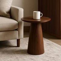 طاولة قهوة دائرية باللون البني بتصميم عصري مثالية...