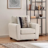 كنبة مفردة أوريتّا ووسادة قماش كتان لون كريمي بارج...