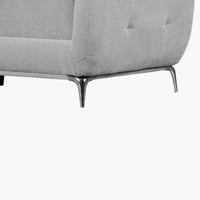 كنبة فيورزا 3 مقاعد قماش لون رمادي فاتح بأرجل معدن