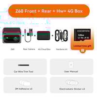 كاميرا قيادة ذكية DDPAI Z60 ثلاثية القنوات بدقة 4K...