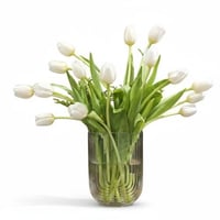 فازة توليب أبيض طبيعي مع سوليداقو فاخر – تنسيق ورد...