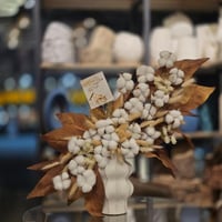 فازة ورد صناعي قطن مجفف مع أوراق خريفية | أسرع محل...