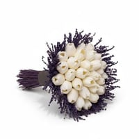 مسكة عروس توليب أبيض مع لافندر مجفف صناعي فاخرة