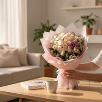 باقة ورد طبيعي فخم جدًا بتنسيق سمبيديوم وتوليب واس...