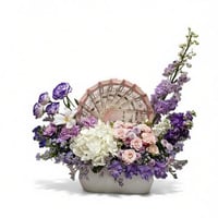 فازة ورد طبيعي فاخرة للهدايا بهيدرنجا وتوليب مع دل...