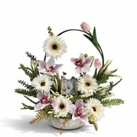 فازة ورد صناعي فاخرة جربيرا وتوليب ولمسات لافندر و...