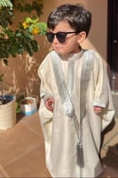 طقم ثوب وبشت كويتي للأطفال (اللون بيج )