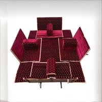 طقم جلسة أرضية للرحلات والتخييم قابلة للطي - أحمر...