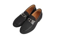 حذاء لوفر Dior رجالي أسود بنقشة فاخرة مع مشبك معدن...