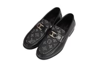 حذاء Louis Vuitton Loafer رجالي أسود جلد وقماش Mon...