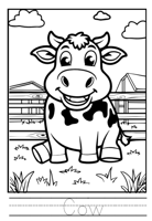 كتيب تلوين وتتبع أسماء حيوانات المزرعة – للأطفال P...