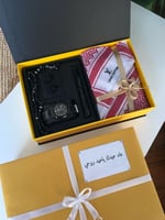 بوكس رجالي شماغ لويس فيتون وساعة ماركة.