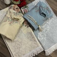 طقم صلاة سجادة مع شرشف ومصحف مغلف