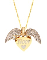 سلسال مطلي بالذهب على شكل جناح ملاك بتصميم أنيق