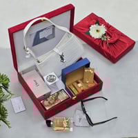 طقم اكسسوار نسائي مطلي بالذهب مع سلسال وسوار وخاتم...