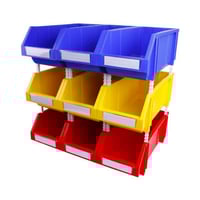 صندوق قطع غيار بلاستيك أصفر مقاس 9 - قابل للتكديس...