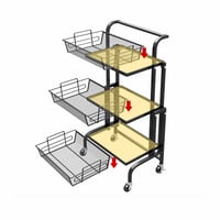 عربة منظمة قابلة للطي اسود