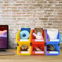 صندوق قطع غيار بلاستيك أزرق مقاس 5 - قابل للتكديس...