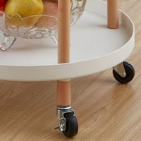 عربة تقديم دائري ابيض 3 ادوار