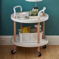 عربة تقديم دائرية ابيض دورين