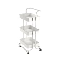 عربة منظمة بسلات حديدية ابيض