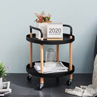 عربة تقديم دائرية اسود دورين