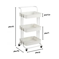 عربة منظمة بسلات حديدية ابيض