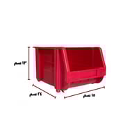 صندوق قطع غيار بلاستيك أحمر مقاس 3 - قابل للتكديس...