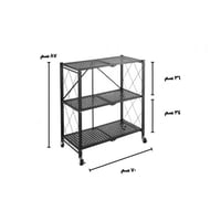 رفوف قابلة للطي 3 طوابق أسود - ماي رفوف
