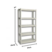 رفوف خشبية معدنية 200x90x45cm ابيض