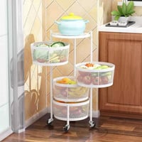 سلات منظمة دائرية ابيض 4 طبقات